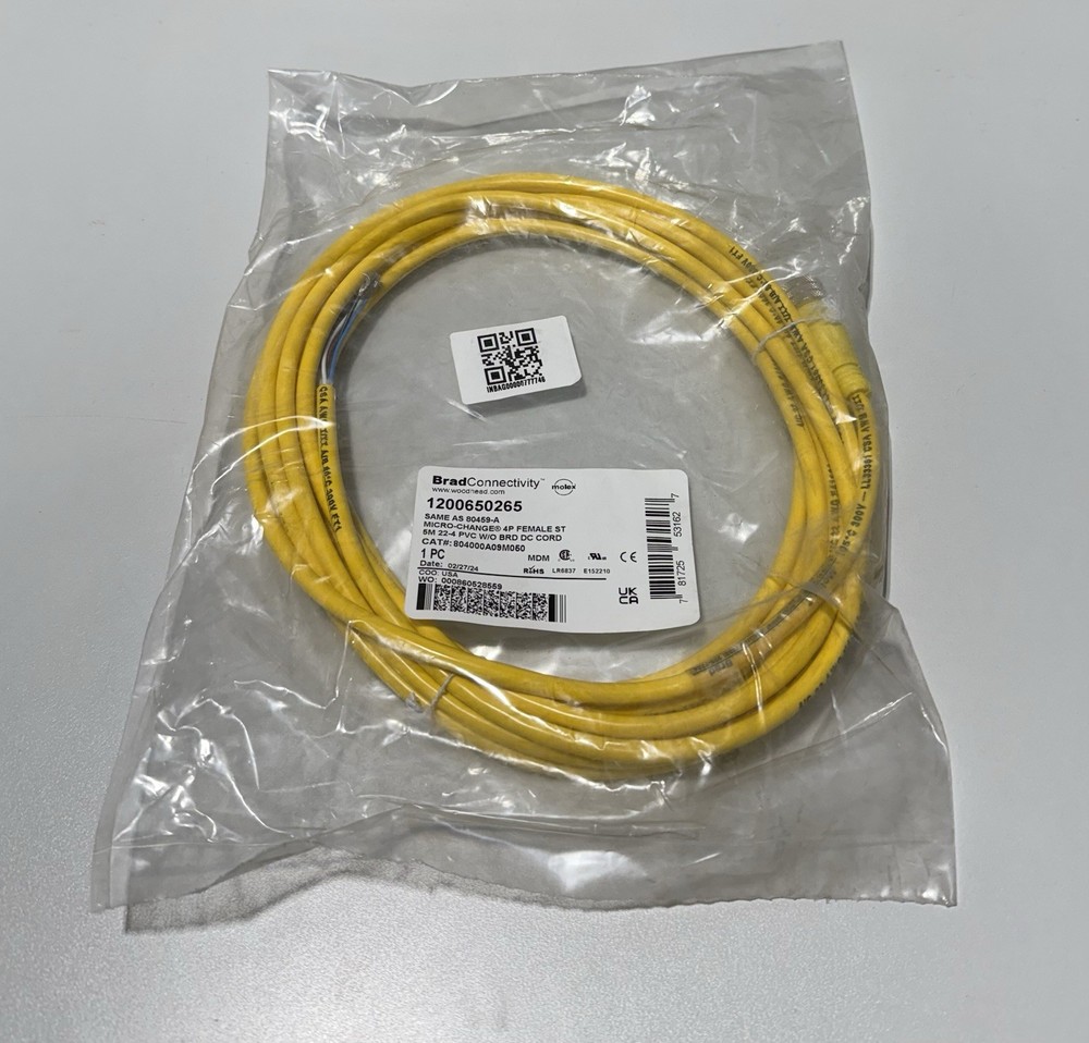 BRAD CONNECTIVITY 1200650265 Micro-Change 4P Female Straight 5M Cordset NEW