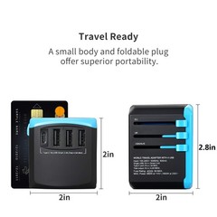 All in One Universal USB Travel Power Adapter with 3 USB Port and Type-C Inte…