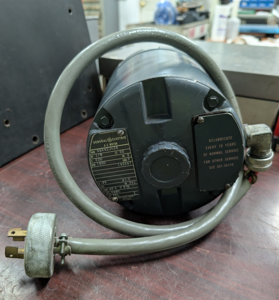 🤪 GE 1/6 HP AC MOTOR 1800 RPM 220 VAC .93 AMP 3Ø 5SK42JG38