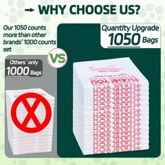 1050 Count Plastic Bags with Handles, T-Shirt bags, Thank You bag, Grocery ba…
