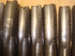 Lot of 9 Vintage Greenfield Taps 3x 1-1/2 6 NC, 3x 1-1/4 7 NC & 3x 1-1/8 7 NC
