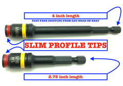 Reversible Magnetic Hex Chuck by Malco 1/4″ & 5/16″ Slim Profile Tips MSHC Combo