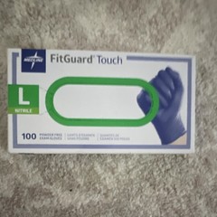 Medline FitGuard Touch Nitrile Exam Gloves Large Powder-Free