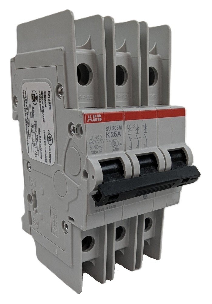 ABB SU203M-K25 Circuit Breaker 25A 240/480Vac 3Pole Din Rail 2CDS273337R0517 NEW