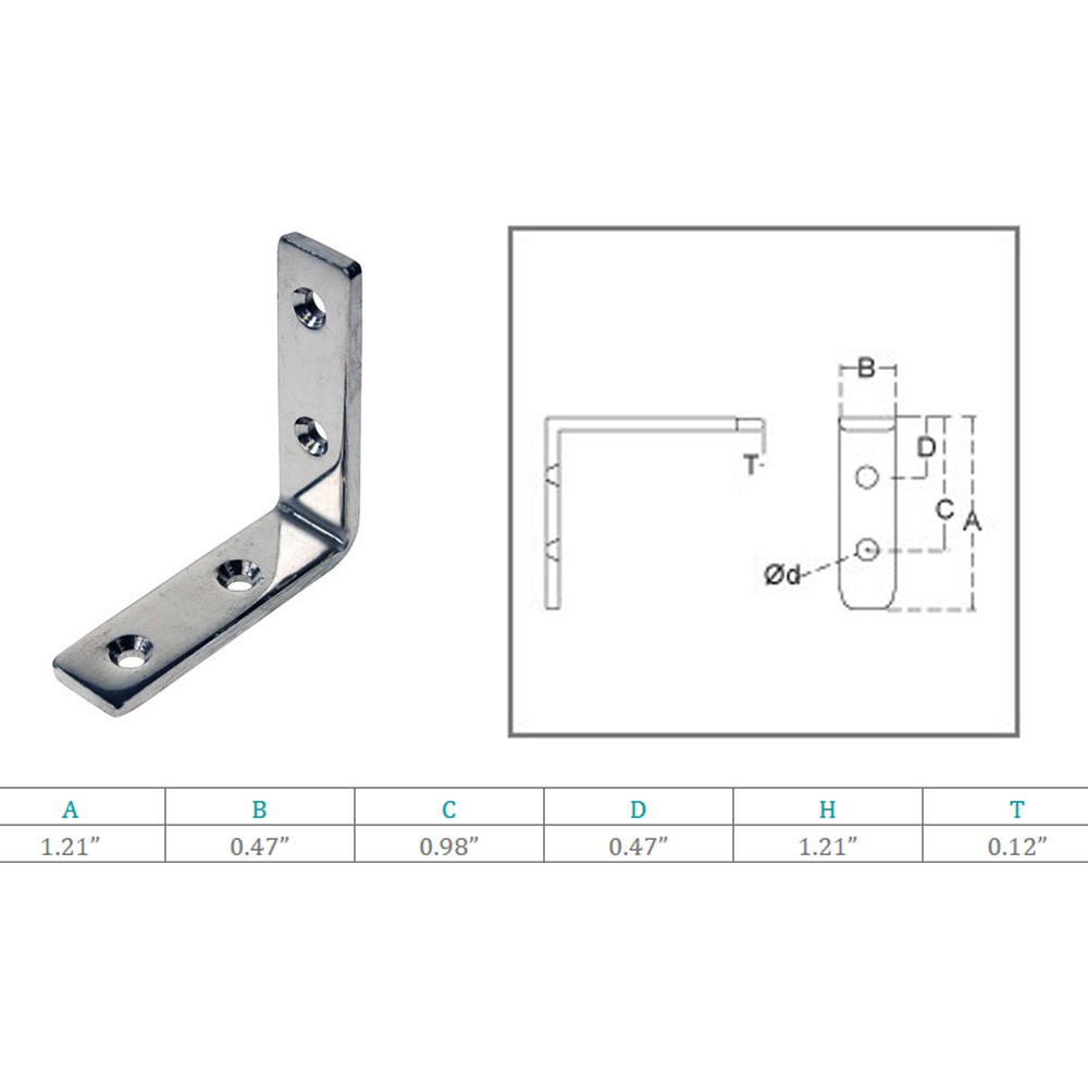 T316 Stainless Steel Rectangle Angle Plate Marine Boat Rigging Lifting Hardware