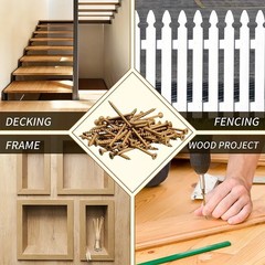 #10 x 3″ Deck Screws T25 Torx Drive Self Tapping Wood Decking Fencing Screws US