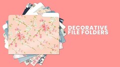 Decorative File Folders, 12 Pack, 6 Designs, Heavyweight, Letter Size (9.5″ x 11