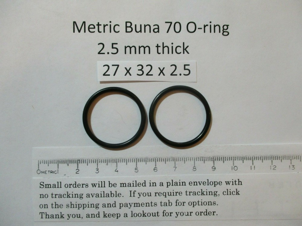27mm ID x 32mm OD x 2.5mm thick O-ring. Buna-70. Quan 2.