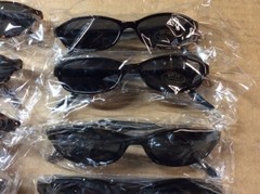 NEW ASSORTED BOX OF SUNGLASSES SUN GLASSES SET OF 12 GLASS COLORED SMALL LENS