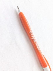 30 Misprint Click Pens: JAVALINA Hub Pen Lot WHITE & CORAL ORANGE 🍊 Blue Ink