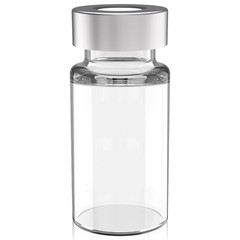 100pcs Lab 10ml Clear Vials+Caps 20mm Glass Bottles HPLC Beveled Edge Crimp Top