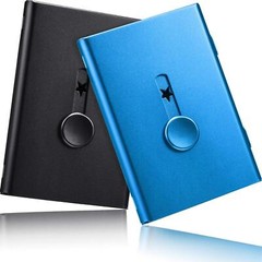 2 Pack Thumb Drive Business Card Holder Stainless Steel Slide Out Name Card Case