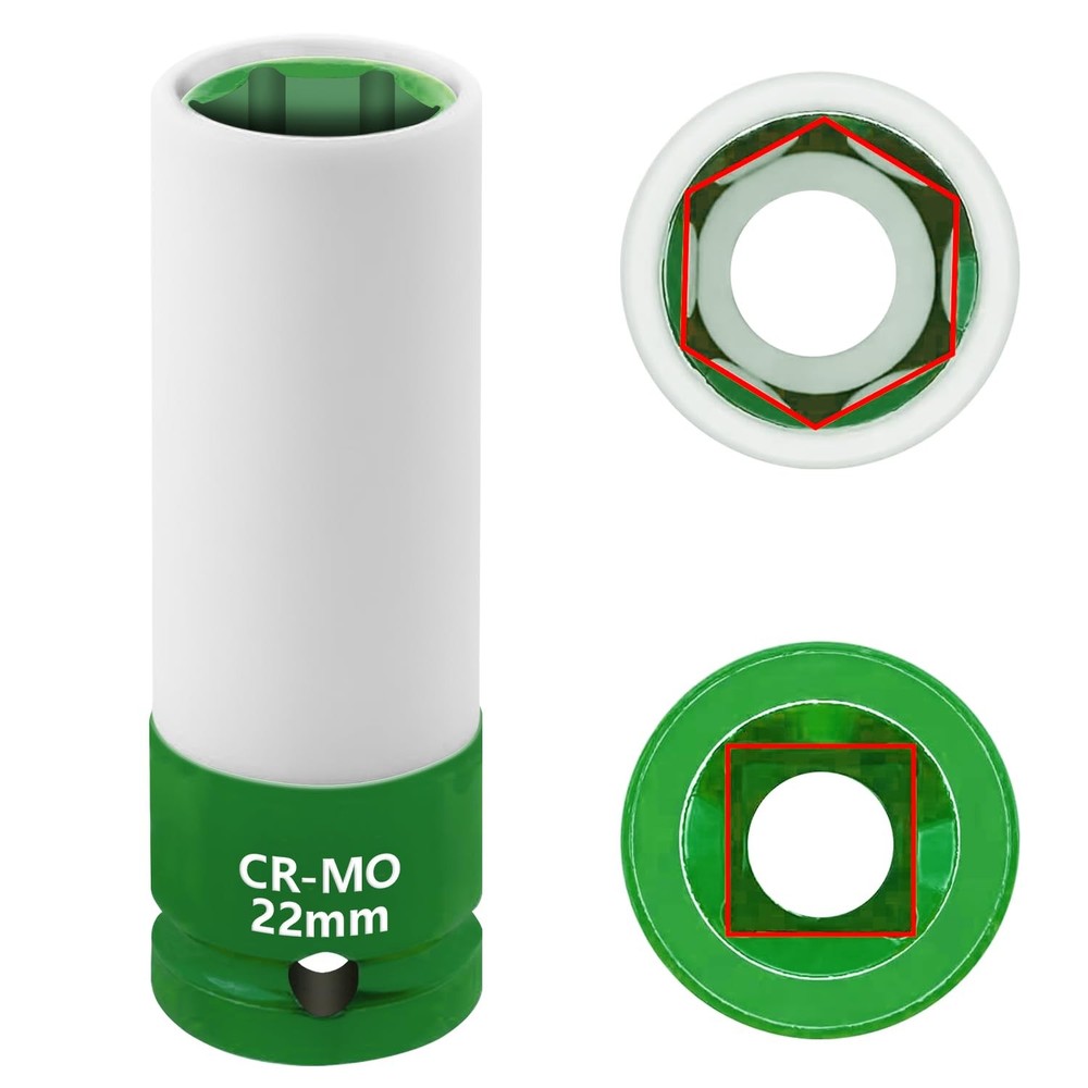 JEUCLEL 22mm 1/2″Drive Wheel Protector Impact Socket, Lug Nut 22MM