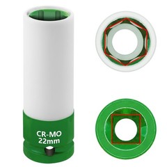 JEUCLEL 22mm 1/2″Drive Wheel Protector Impact Socket, Lug Nut 22MM