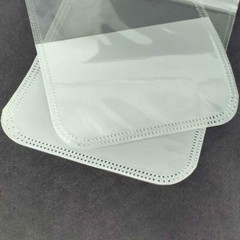 100-200 Clear & White Flat Storage Pouch with Butterfly Hang Hole Packaging Bags