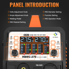 6in1 Plasma Cutter 200A Spot Gas Gasless-MIG MMA HF-TIG Welding Machine for ALU