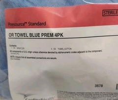 4 Pack Medical Presource Standard Single Use 3578 sterile blue OR Towel 28702