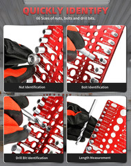 66 Thread Checker, 22 Standard/Sae & 18 Metric Nut and Bolt Thread