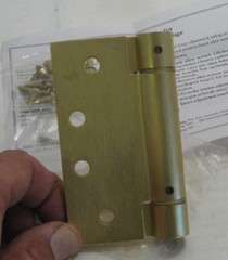 SPRING HINGE with Holes (4″ H x 4″ W) – Satin Brass – 270 Degree – Full Mortise