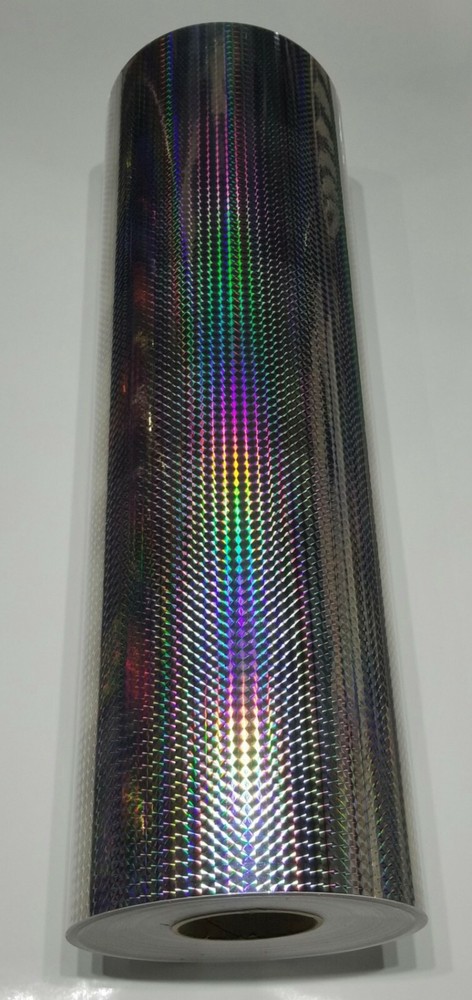 Silver 1/4 inch Holographic Mosaic Prism Sign Plotter Vinyl Film