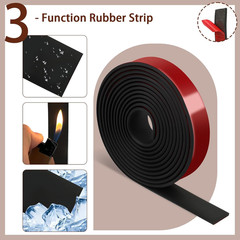 Neoprene Rubber Strips, 1″ Wide X 1/16″ Thick X 115″ Long Adhesive Solid Rubber