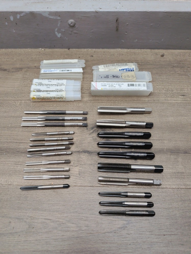 NOS LOT CLEVELAND, OSG BOTTOM TAPS, 1/2″-13 NC, 1/4″ -20 NC, 3/8″-16 NC, 22PCS