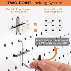 120PCS Pegboard Accessories Organizer Kit, Peg Board Hooks Assortment with Bins