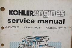 Kohler Service Manual KT17 4-Cycle 17HP Twin TP-1294 1/1979