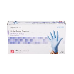 McKesson Confiderm 3.8 Nitrile Exam Glove Standard Cuff Length SMALL 100 per Box