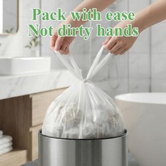 3 Gallon Small Compostable Trash Bags – 100 Count Heavy Duty White Garbage Ba…