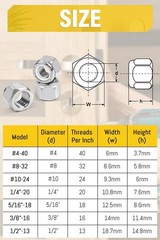 50Pc Stainless Steel Hex Lock Nuts 5/16″-18 – Nylon Insert for Secure Fastening
