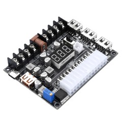 20/24Pin ATX Power Supply Breakout Board Adjustable Voltage Module + Case New
