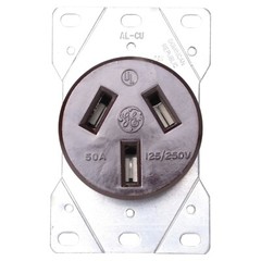 GENERAL ELECTRIC NEMA 10-50R 50A Amp 125V/250V Volt 3 Pole 3 Wire Receptacle
