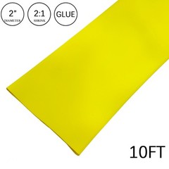 2:1 Heat Shrink Tube – 2″ Yellow Dual Wall Marine Adhesive Glue Lined Waterproof