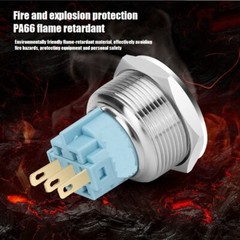 19mm Tri-color High Head+Ring LED 2NO2NC Stainless steel Anti-vandal Push button