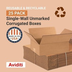 BOX USA Shipping Boxes Medium 12″L x 9″W x 4″H 12x9x4” Saver (25-Pack), Kraft