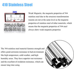 DYWISHKEY 310 Pieces Metric 304 Stainless Steel Hex Nuts Assortment Kit for Scre