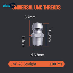 1/4″-28 Zerk Grease Fittings SAE Grease Nipples with Straight Grease Fittings