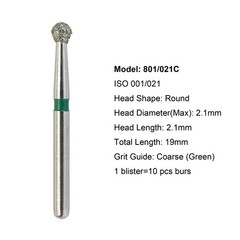 Diamond Dental Burs 856 379 801 FG Round End Taper Football Barrel Pear Flame