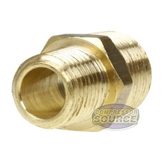 2 Pack 3/8″ x 1/4″ Male NPTF Pipe Reducing Hex Nipple Solid Brass Pipe Fitting