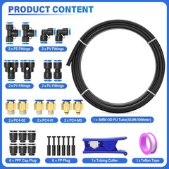 TAILONZ PNEUMATIC Black 4MM or 5/32 Inch OD 10 Meter 32.8ft PU Polyurethane Air