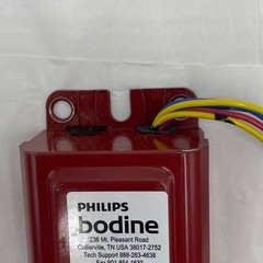 PHILIPS BODINE MODEL B100 EMERGENCY LIGHTING BALLAST PE1E0001M 127/277VAC 280mA