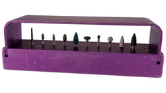 Brasseler USA A620PR Purple 12 Hole FG Bur Block 10 Assorted Burs