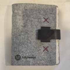 T RARE LULULEMON Traverse Gray Felt Black Leather Bound Journal Notebook Promo