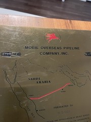 Exxon Mobile Overseas Pipeline Company Plaque Saudi Arabia 1980 – 1983 (named)