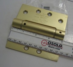 SPRING HINGE with Holes (4″ H x 4″ W) – Satin Brass – 270 Degree – Full Mortise