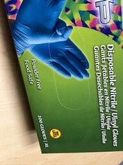 Nitrile/Vinyl Disposable Gloves Powder Free/Food Safe Industrial XL , 100 Ct