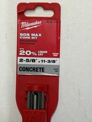 Milwaukee 48-20-5412 2-5/8 in X 11-3/8 in One Piece SDS-MAX Core Made In Germany