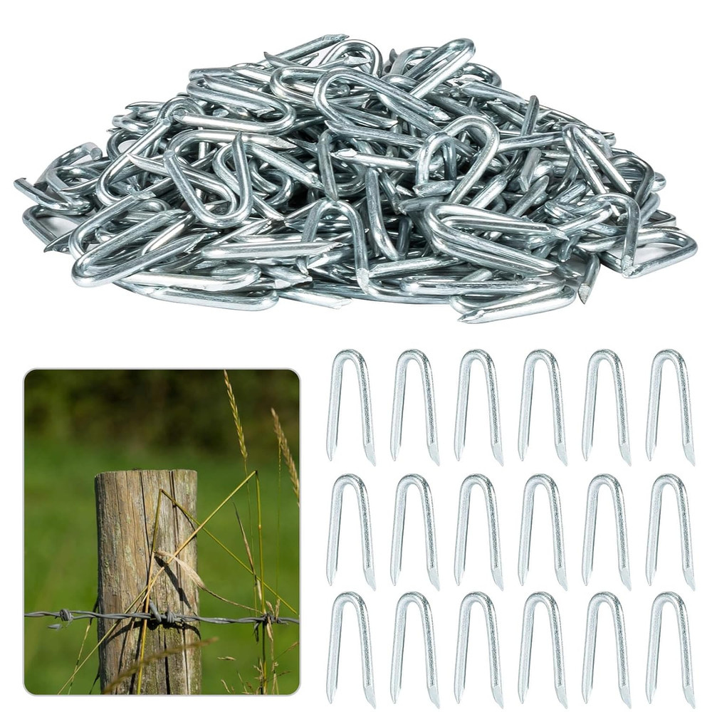 210 PCS U Fence Staples – Galvanized U Shaped Nails Heavy Duty Staples Fencing S