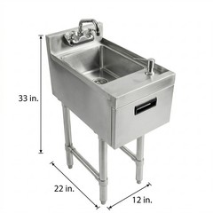 22 in. x 12 in. Underbar Hand Sink with Soap and Towel Dispenser